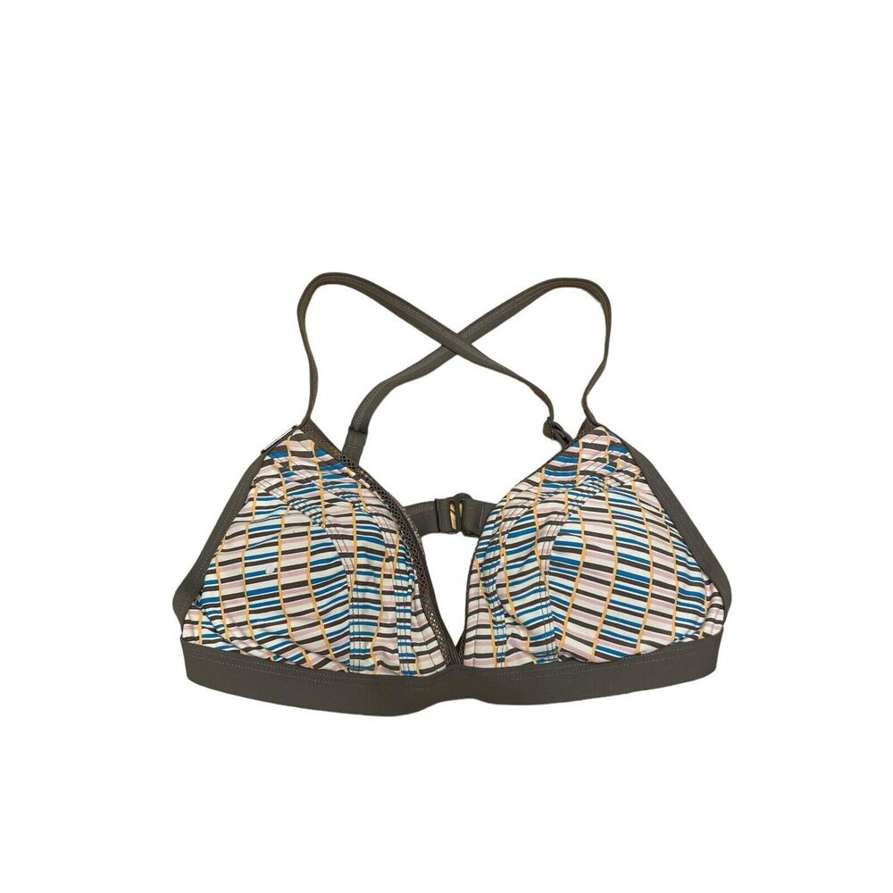 Lole Kailua Sports Bra Top Size Small Crossback Geometric Blue Gray Pink Active